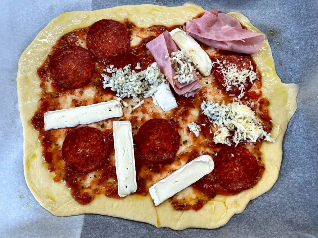 neupečená pizza