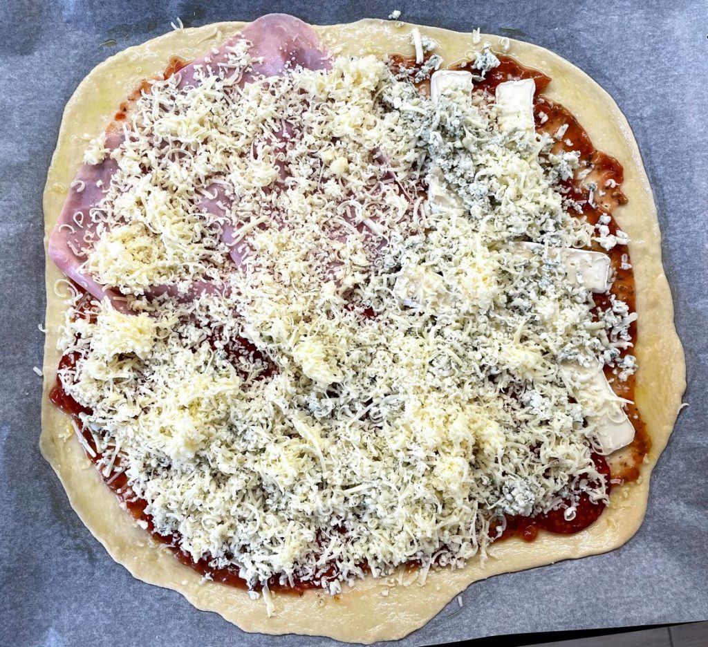 neupečená pizza